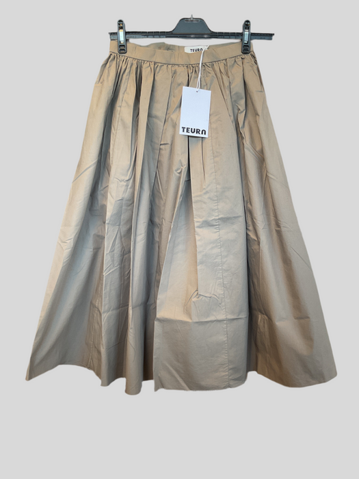 Full silhouette midi skirt kahki