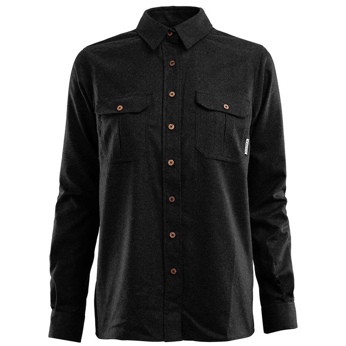 LeisureWool Reborn Woolshirt - Dark Grey Melange - Dam