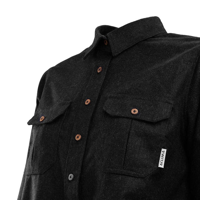 LeisureWool Reborn Woolshirt - Dark Grey Melange - Dam