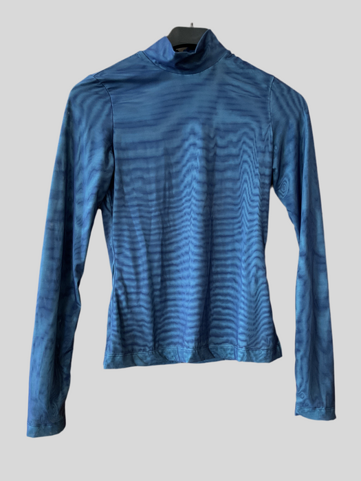 Blue High Neck With Zipper