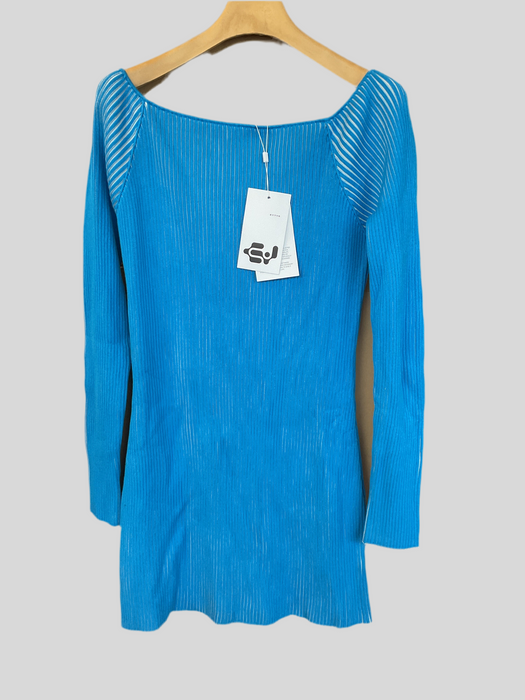 Ribbed Dress Blue