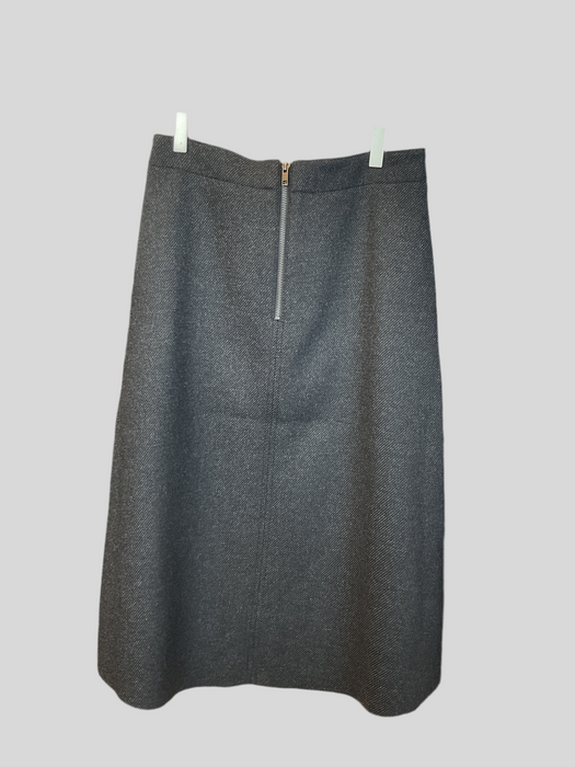 A-line wool skirt dark grey