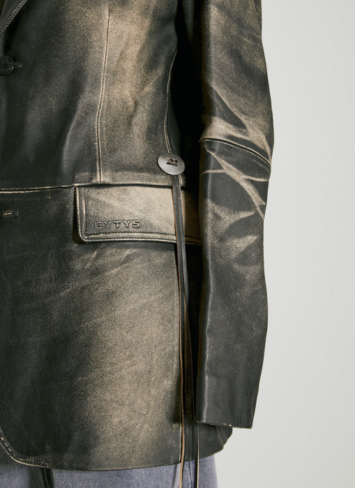 Cameron Brushed Black Leatherjacket