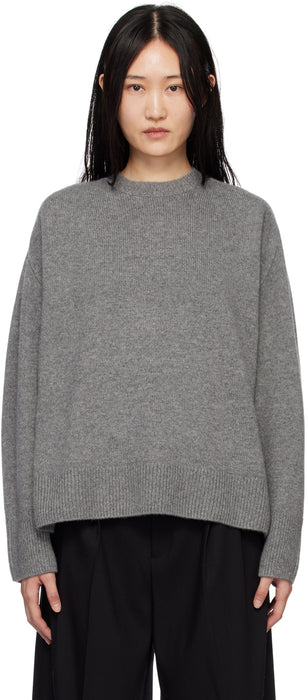 Cashmere crewneck sweater grey melange