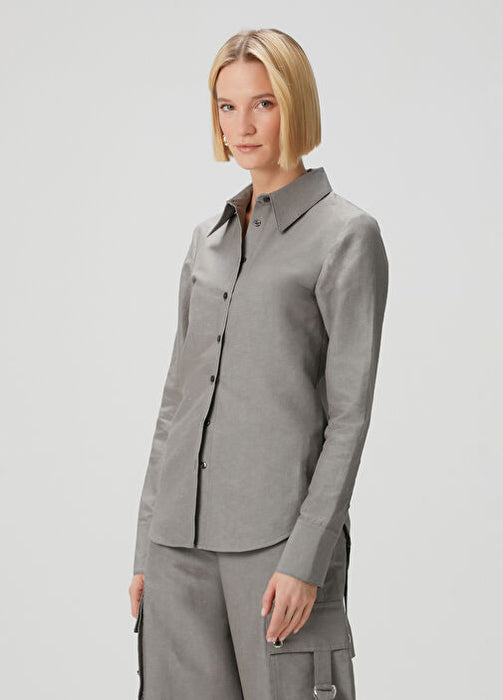 Lean linen cotton shirt light grey