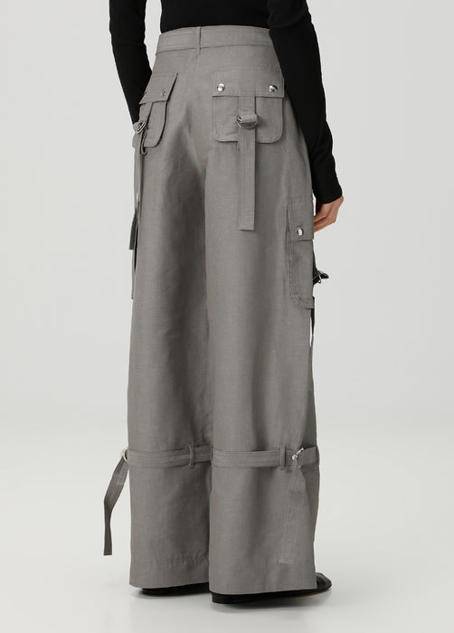 Linen cotton rave trousers grey