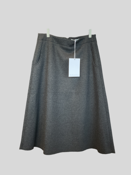 A-line wool skirt dark grey