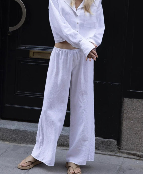 Linen Sailor Pants White