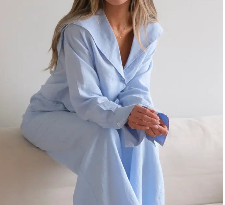 Linen Sailor Shirt Light Blue