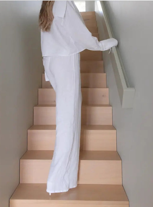 Linen Sailor Pants White