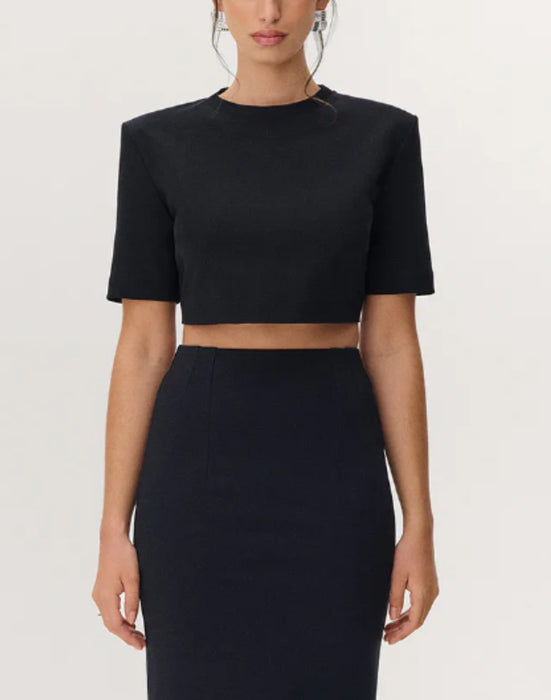 Capri Cropped Top Black