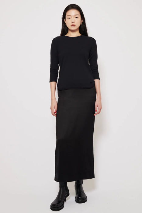 3/4 sleeved rib top black