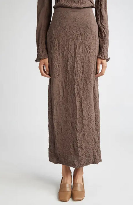 Mid-length crinkle skirt