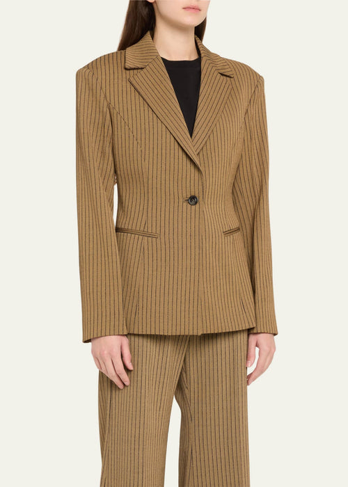 Hourglass blazer beige pinstripe