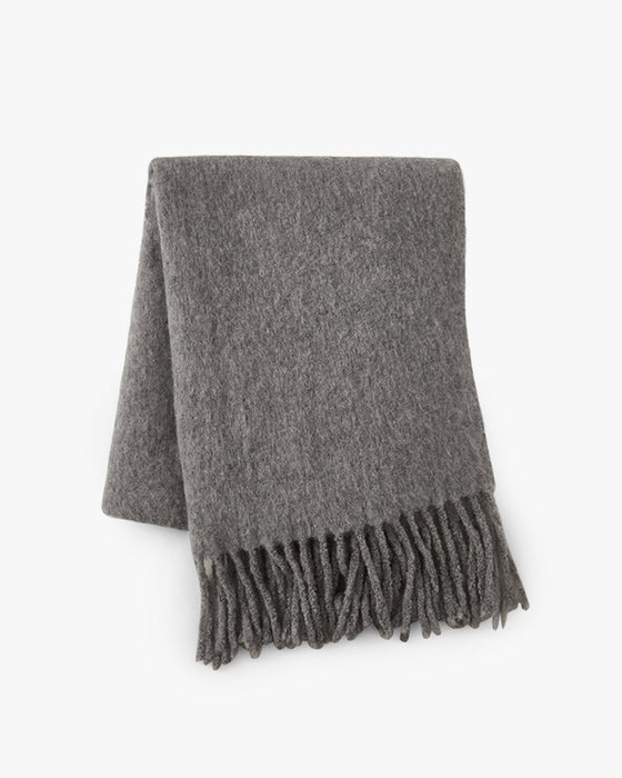 Alpaca blanket scarf grey