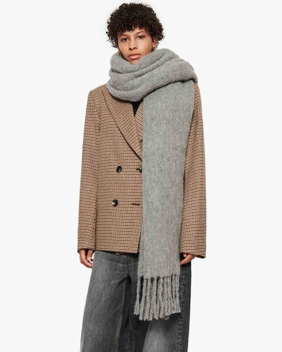 Alpaca blanket scarf grey