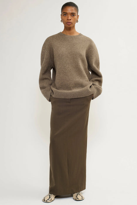 Tailored maxi skirt khaki