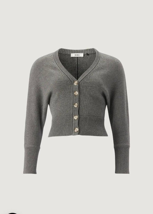 Cashmere Blend Cardigan Grey Melange