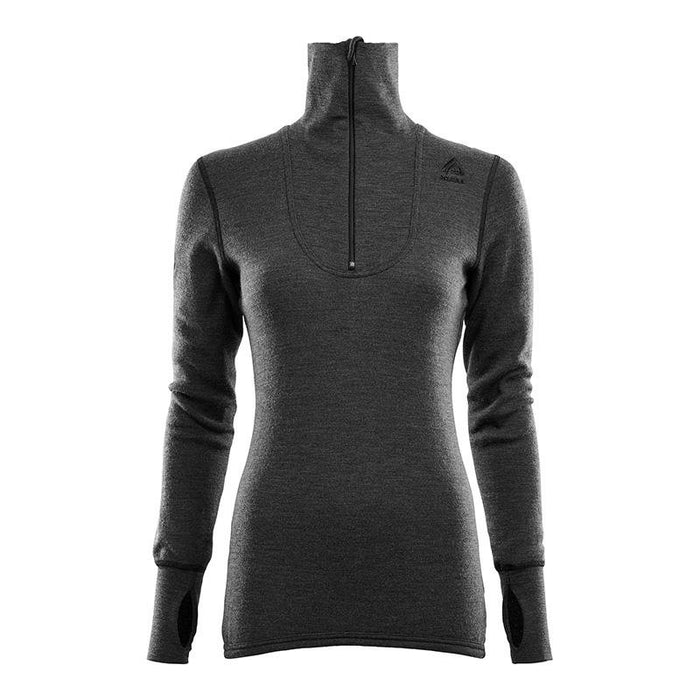 DoubleWool Polo w/zip - Marengo, Jet Black - Dam - Vindpinad