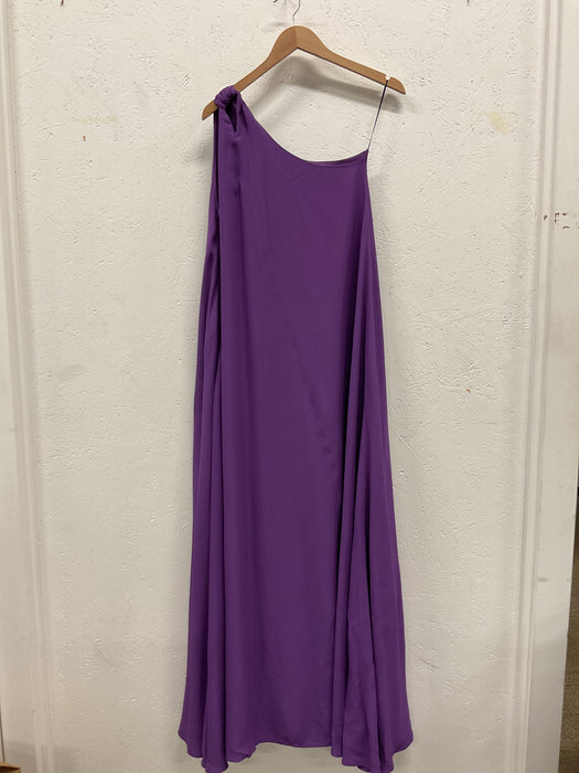 Purple Viscose Oneshoulder Dress