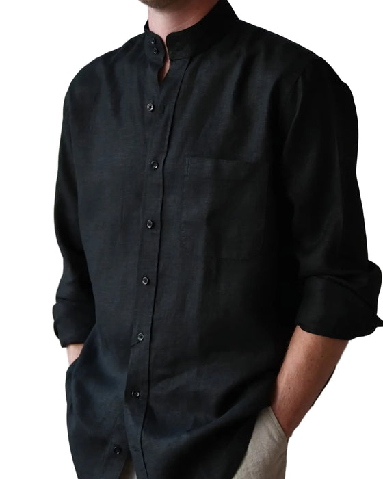 Linen Shirt Without Collar