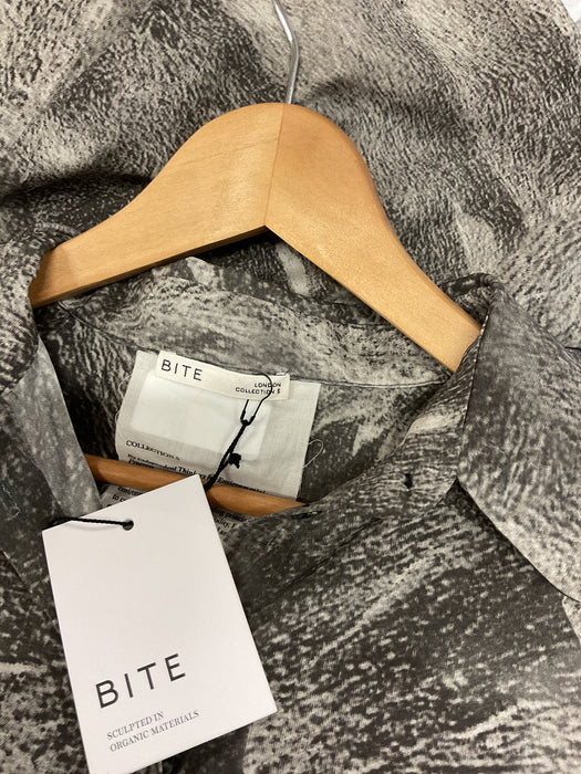Grey Print Silk Shirt