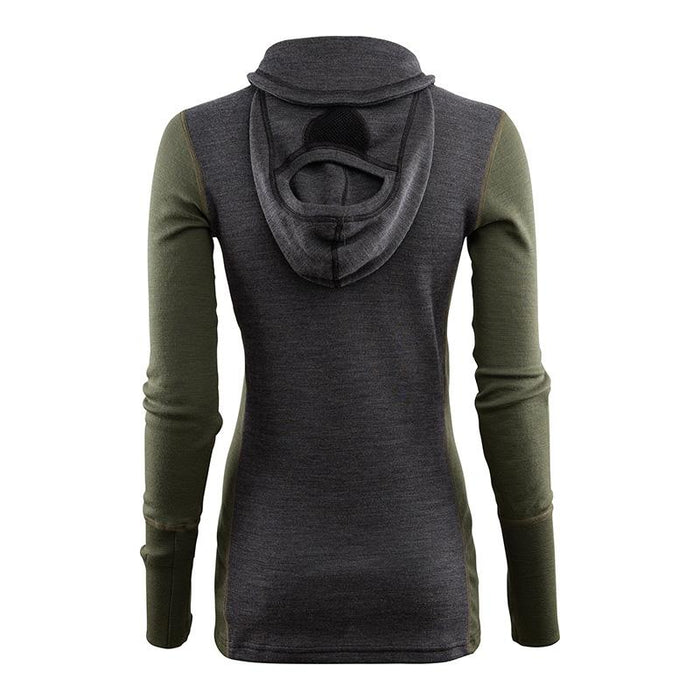 WarmWool Hood Sweater With Zip - Marengo/Olive Night/Dill - Dam