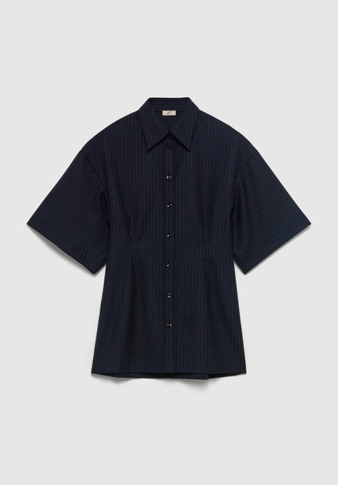 Verse Short-sleeve Pinstriped Shirt