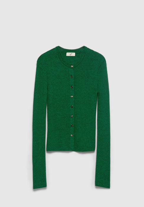 Slim Merino Rib Knit Cardigan
