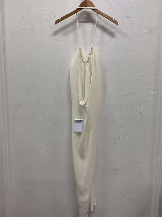 Halterneck Cotton/Silk Crepe Dress