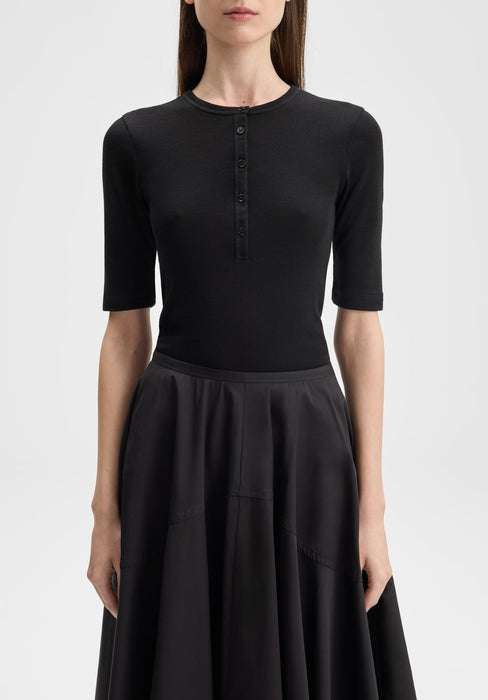 Leo Rib Button Top