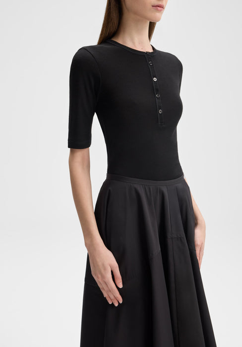 Leo Rib Button Top