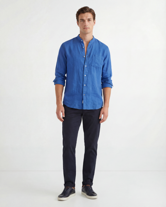 Linen Shirt Without Collar