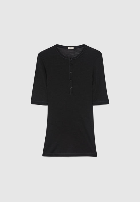 Leo Rib Button Top