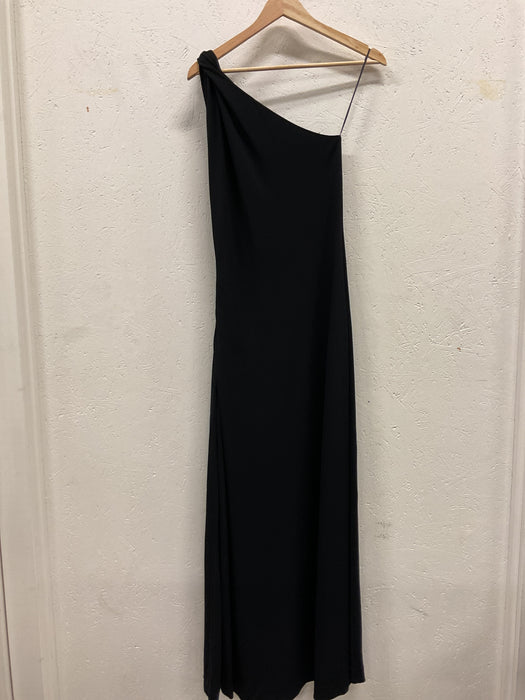 Black Viscose Oneshoulder Dress