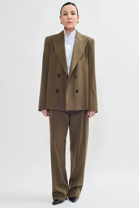 Double breasted blazer jacket khaki