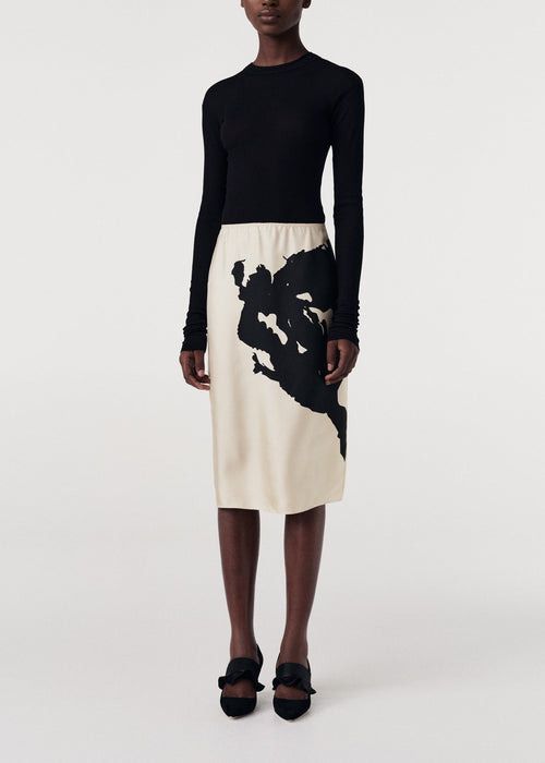 Print Silk Skirt