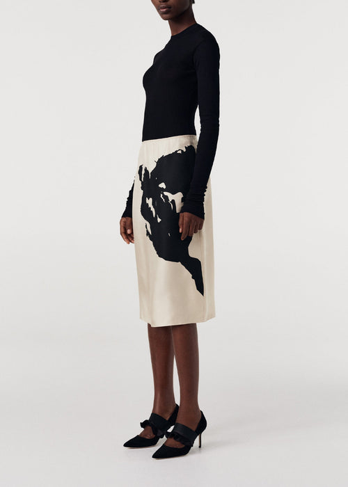 Print Silk Skirt