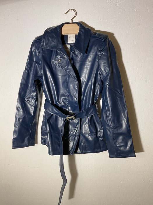 Vegan Leather Mid Coat