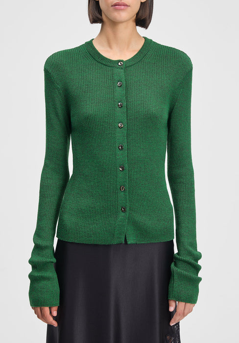 Slim Merino Rib Knit Cardigan