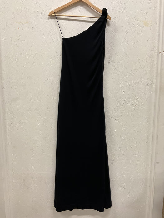 Black Viscose Oneshoulder Dress