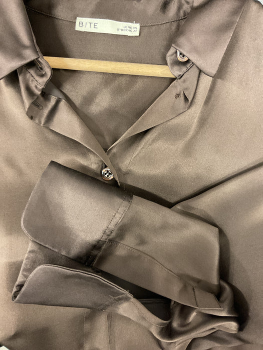 Deep Brown Silk Shirt