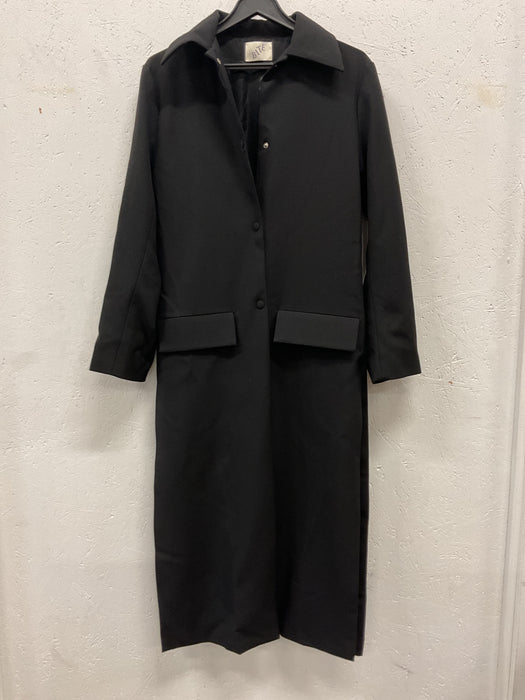 Long Wool Coat with Side Slits