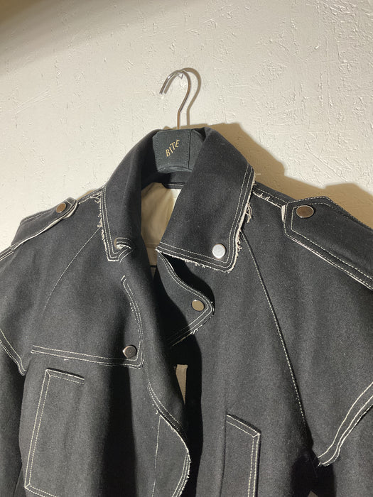 Biker Trench Black Jacket