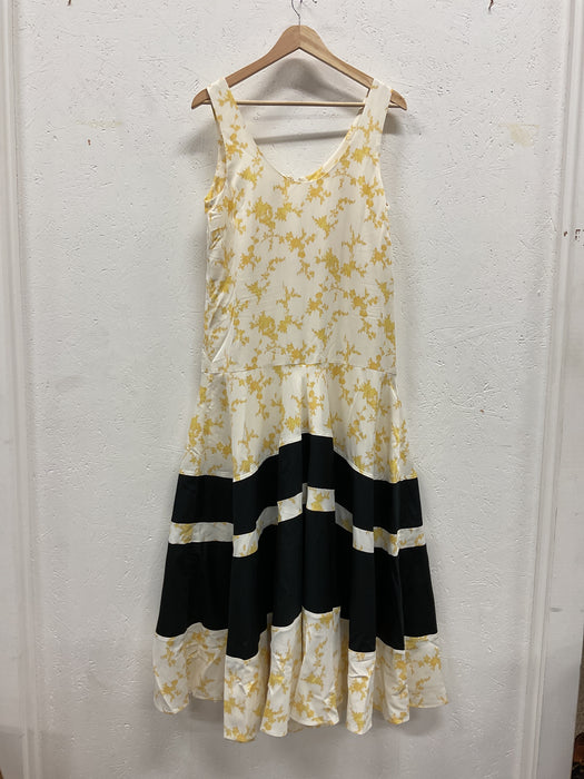 Cotton Dress Black/Yellow Print