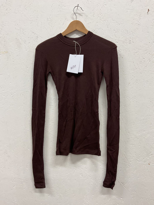 Dark Brown long-sleeve Jersey Wool