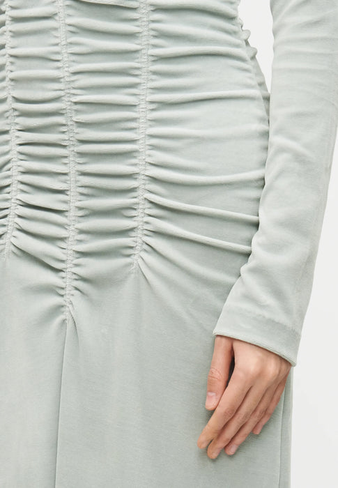 Round-neck Velvet Ruche Dress