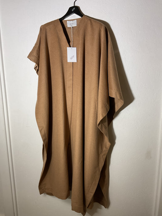 Assymetric Wool Long Poncho