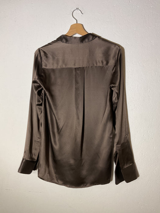 Deep Brown Silk Shirt