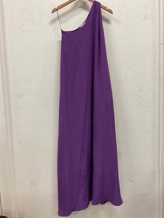 Purple Viscose Oneshoulder Dress